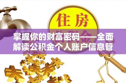 辉县掌握你的财富密码——全面解读公积金个人账户信息管理与优化
