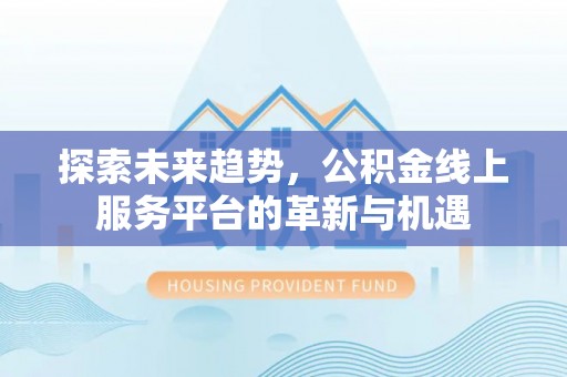 辉县探索未来趋势，公积金线上服务平台的革新与机遇